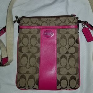 Pink/beige Coach Crossbody